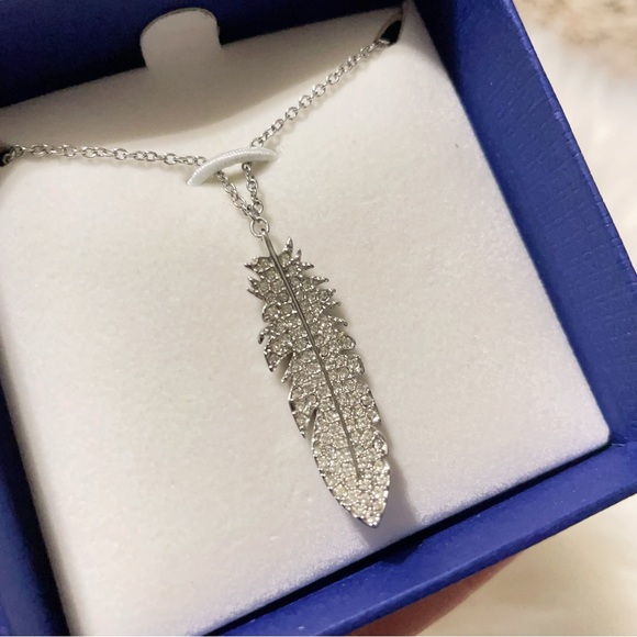 Swarovski Feather Crystal Necklace - Picture 2 of 4
